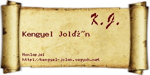 Kengyel Jolán névjegykártya